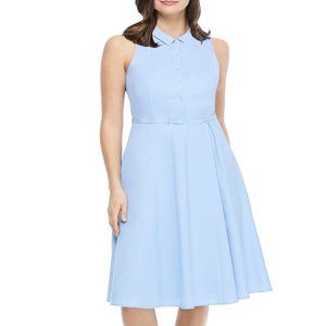GAL MEETS GLAM Sleeveless Fit & Flare Shirt Dress